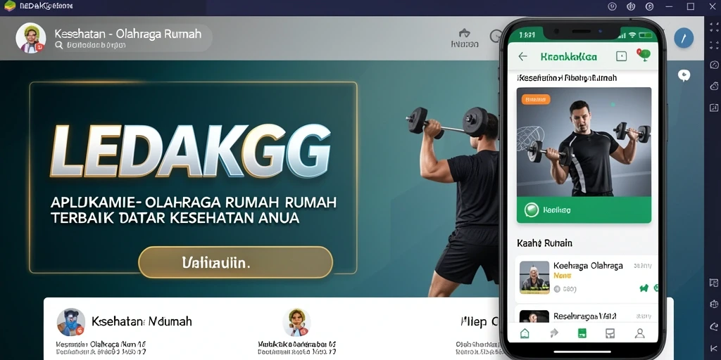 Antarmuka LEDAKGG yang menarik dan fungsi-fungsi olahraga rumah yang praktis.