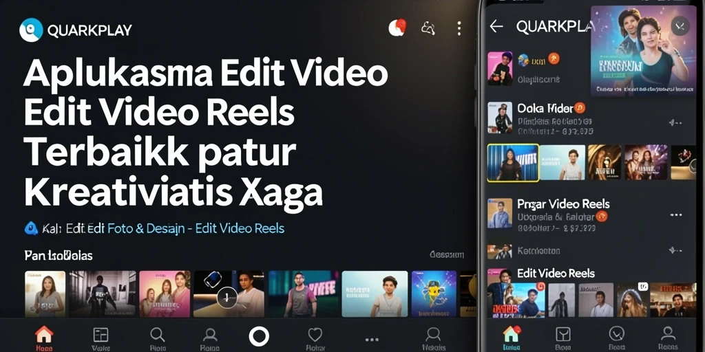 Antarmuka QUARKPLAY yang sederhana dan intuitif untuk editing video reels.