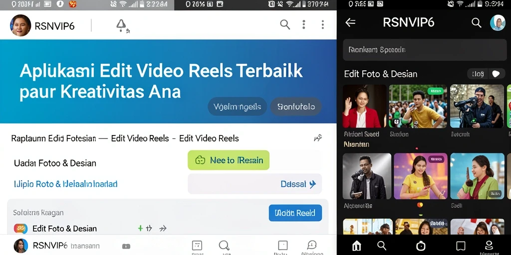 Tampilan antarmuka pengguna RSNVIP6 untuk Edit Video Reels yang menarik.